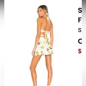 Superdown, Simone Tie Back Dress in White Floral, size small.